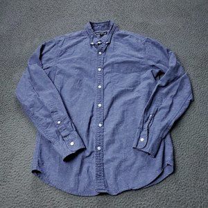 J. Crew Mercantile Shirt Mens M Medium Button Long Sleeve Blue